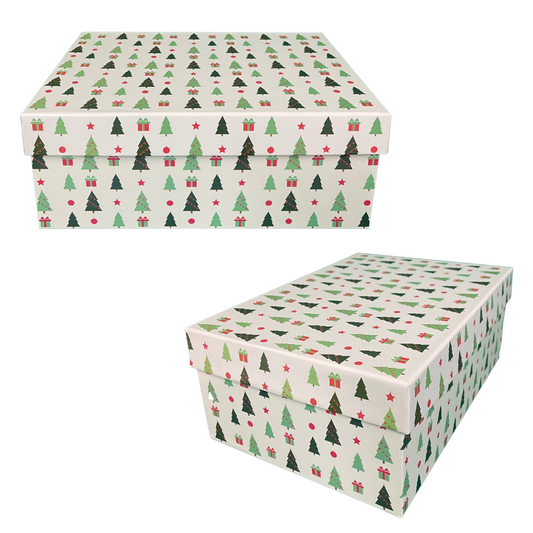 Caja Rígida Navidad Pinos