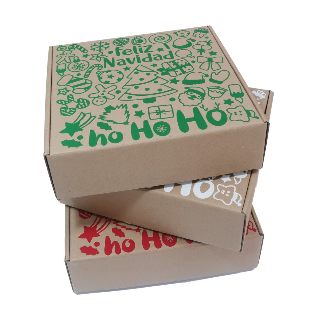 Caja Regalo Carton Mailbox Navidad 28x28x8cm 10 Pzas