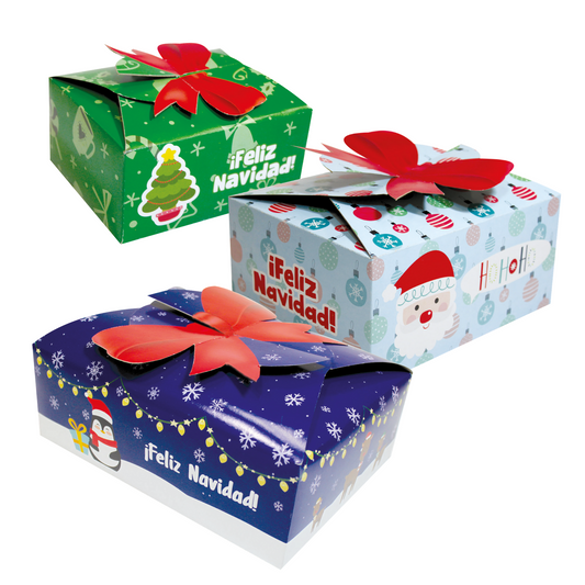 Cajas Para Regalo Navidad Envoltura Cartón 30 Pzas Moño