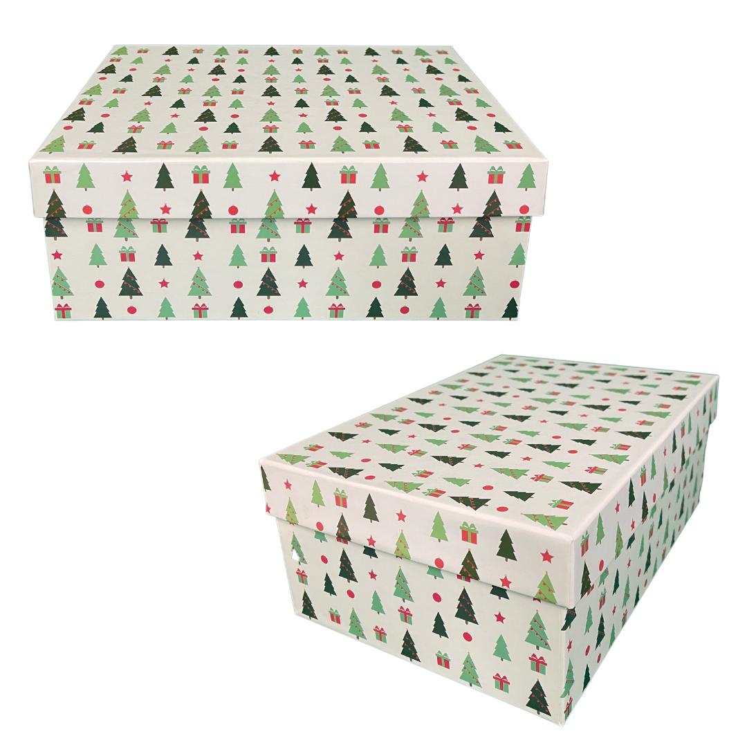 Caja Rígida Navidad Pinos