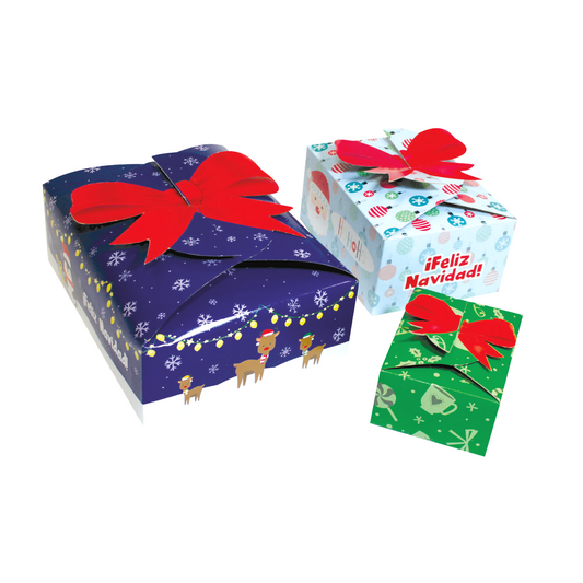 Cajas Para Regalo Navidad Envoltura Cartón 30 Pzas Moño