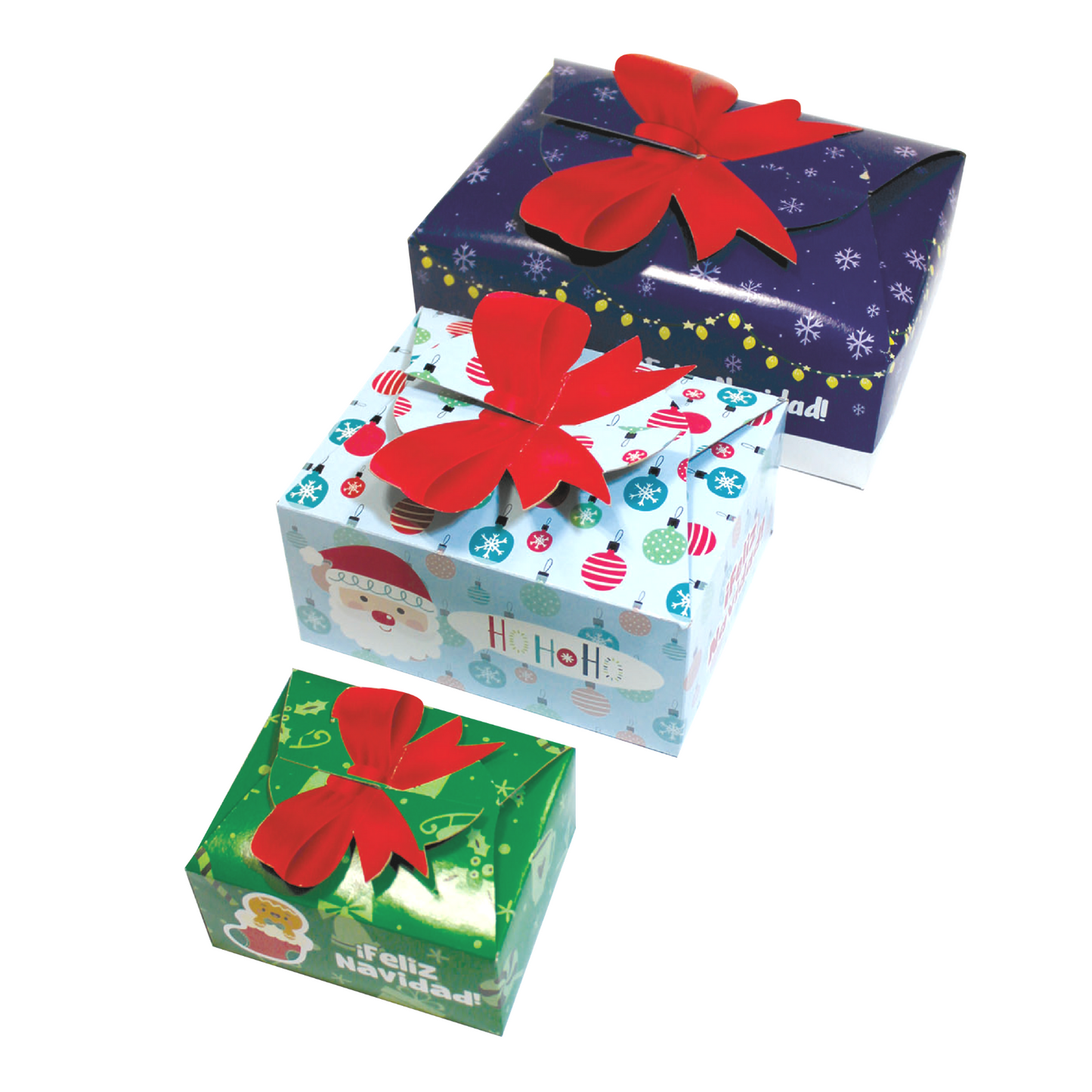 Cajas Para Regalo Navidad Envoltura Cartón 30 Pzas Moño