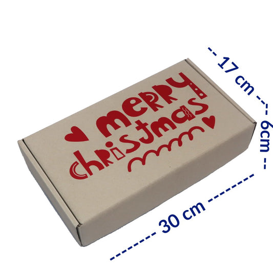 Caja Regalo Carton Mailbox Navidad Merry Chirstma 30x17x6cm 10 Pzas
